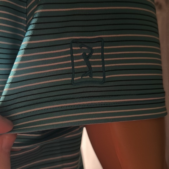 Men’s PGA Tour Golf Polo.‎ Size Large. Blue with stripes. - Picture 2 of 4